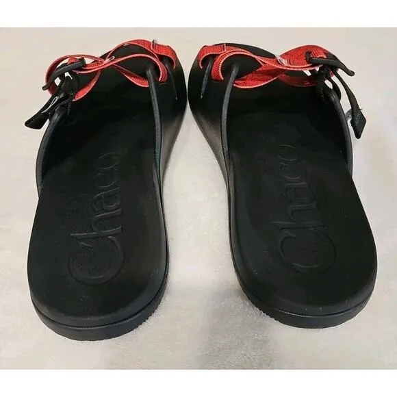 Chaco Men's Chillos Slide Sandals in Red and Black Size 15