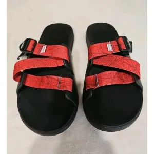 Chaco Men's Chillos Slide Sandals in Red and Black Size 15