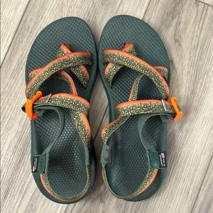Chaco Pine Green and Orange Sandals