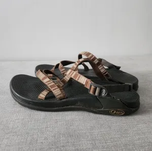 Chaco Zong Womens Slide Slip On Vibram Sandals Brown sz 8