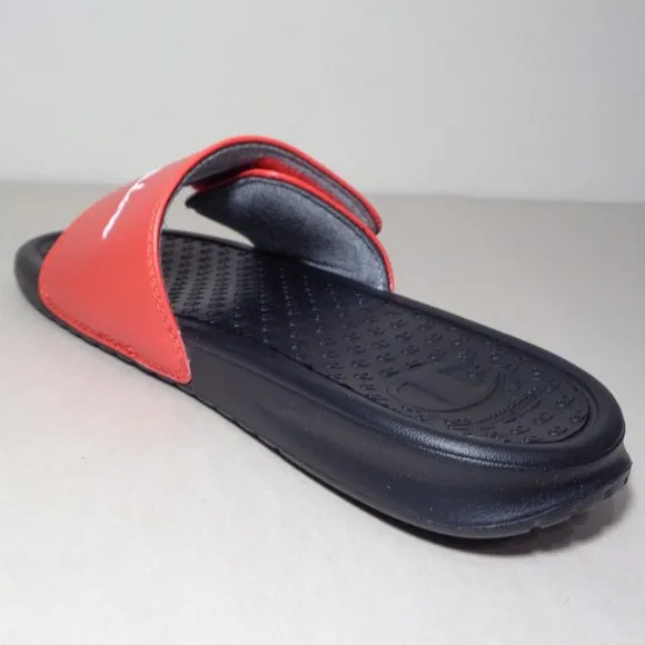 Champion Size 5 M LOGO SLIDE Red Black Sandals New Boys Kids Shoes