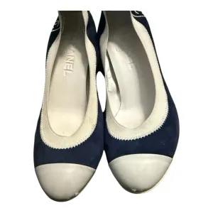 Chanel Blue and White Pumps with Classic Silhouette