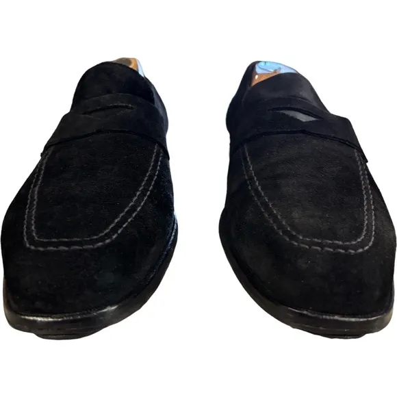 CHARLES JOURDAN Monsieur BLACK Velour Suede LOAFERS Size 9.5
