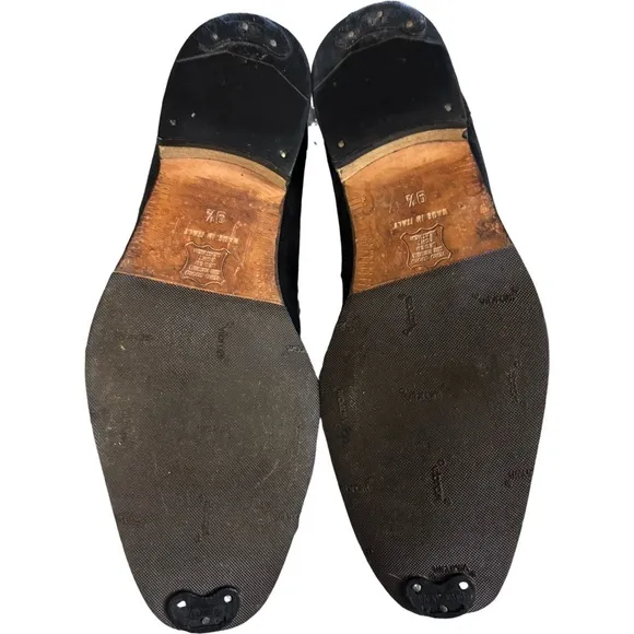 CHARLES JOURDAN Monsieur BLACK Velour Suede LOAFERS Size 9.5