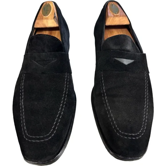CHARLES JOURDAN Monsieur BLACK Velour Suede LOAFERS Size 9.5
