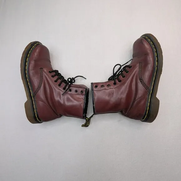 Cherry Red Dr. Martens Boots 1460 Size Women's 10 Chelsea Lug Unisex Lace Up