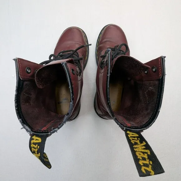 Cherry Red Dr. Martens Boots 1460 Size Women's 10 Chelsea Lug Unisex Lace Up
