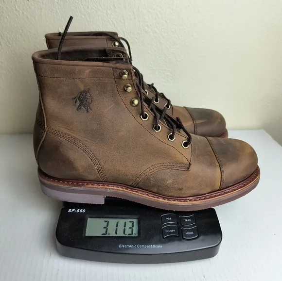 Chippewa Brown Leather Lace-Up Boots Men's Size 10.5W