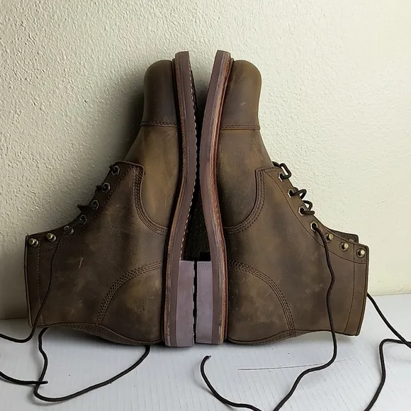 Chippewa Brown Leather Lace-Up Boots Men's Size 10.5W