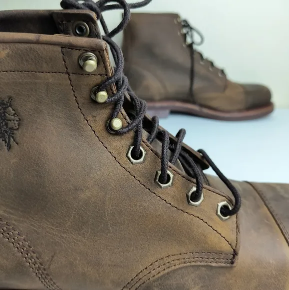 Chippewa Brown Leather Lace-Up Boots Men's Size 10.5W