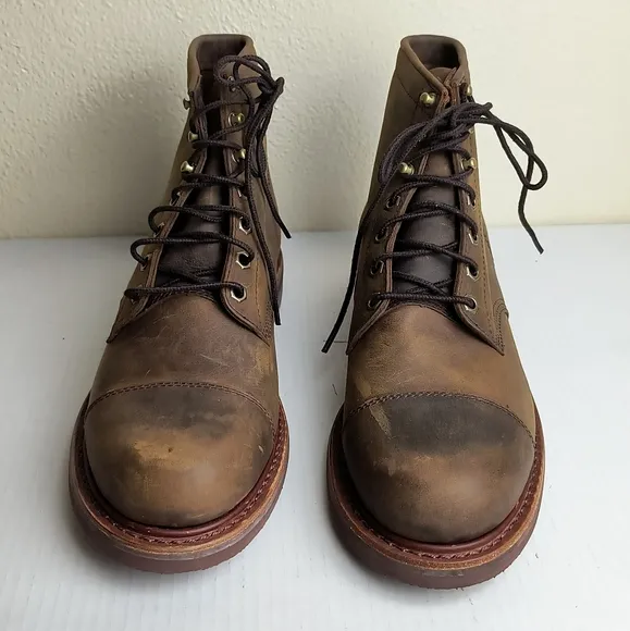 Chippewa Brown Leather Lace-Up Boots Men's Size 10.5W