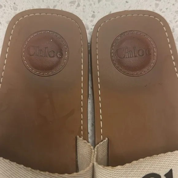 Chloé Sandals woody logo size 38