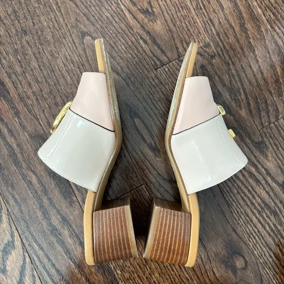 Chloe slide sandals mules size 38.5 cream and pink.