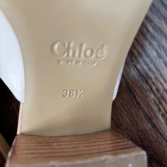 Chloe slide sandals mules size 38.5 cream and pink.