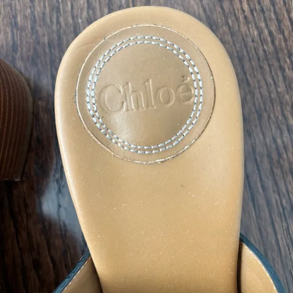 Chloe slide sandals mules size 38.5 cream and pink.
