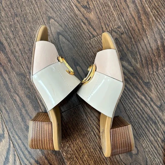 Chloe slide sandals mules size 38.5 cream and pink.