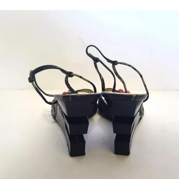 Christian Lacroix Y2K Designer Kim Kardashian Leather Cherry Wedges US 8.5