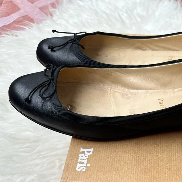 Christian Louboutin Black Leather Flats