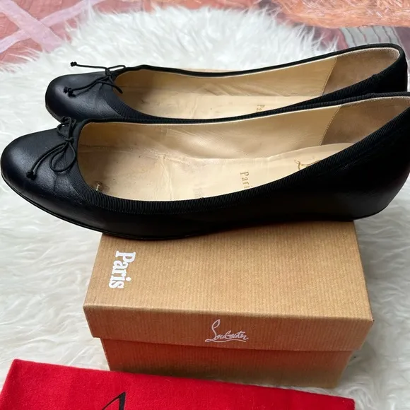 Christian Louboutin Black Leather Flats