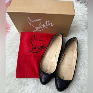 Christian Louboutin Black Leather Flats