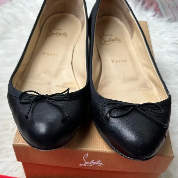 Christian Louboutin Black Leather Flats