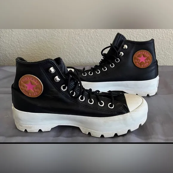 Chuck Taylor Converse  All Star Lugged Platform Leather Sneakers New