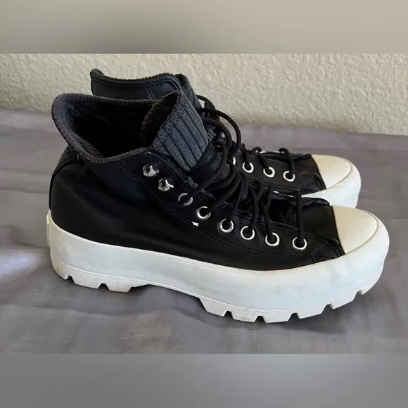 Chuck Taylor Converse  All Star Lugged Platform Leather Sneakers New