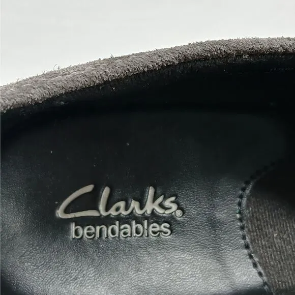 Clarks Bendables Women's Lace Up Loafers Size 7M Gray Chunky Heel Oxfords Shoes