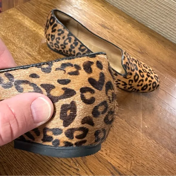 Clarks Brown Leopard Print Flats Loafer Calf Hair Size 7 M Valley Lounge