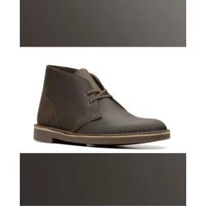 CLARKS Bushacre 2 Boots Dark Brown Nubuck Leather Lace-up Size 11