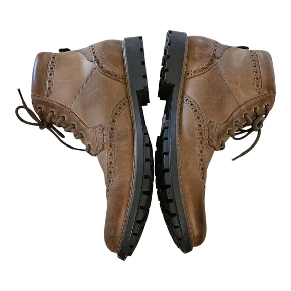 Clark's Curington Rise Boot Brogue Toe Wingtip Lace Up Men's size 12 Bro…