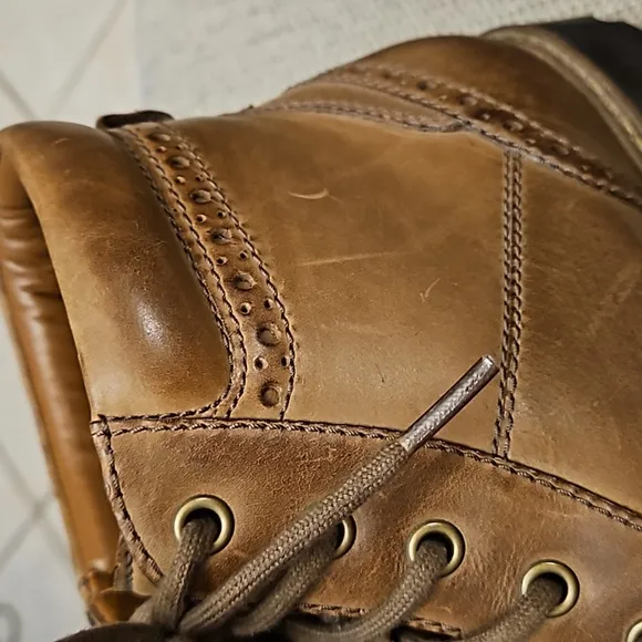 Clark's Curington Rise Boot Brogue Toe Wingtip Lace Up Men's size 12 Bro…