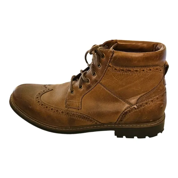 Clark's Curington Rise Boot Brogue Toe Wingtip Lace Up Men's size 12 Bro…