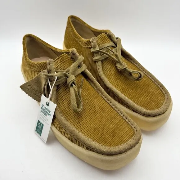 Clarks Mens Wallabee Cup Moccasin Loafers US 13 M Tan Corduroy Nubuck NIB