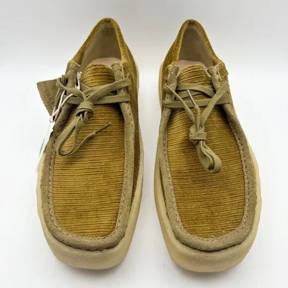 Clarks Mens Wallabee Cup Moccasin Loafers US 13 M Tan Corduroy Nubuck NIB