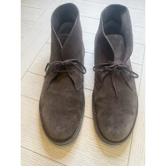 Clarks Originals Desert Chukka Ankle Boots Men 15M Shoes Brown Lace Up Leather