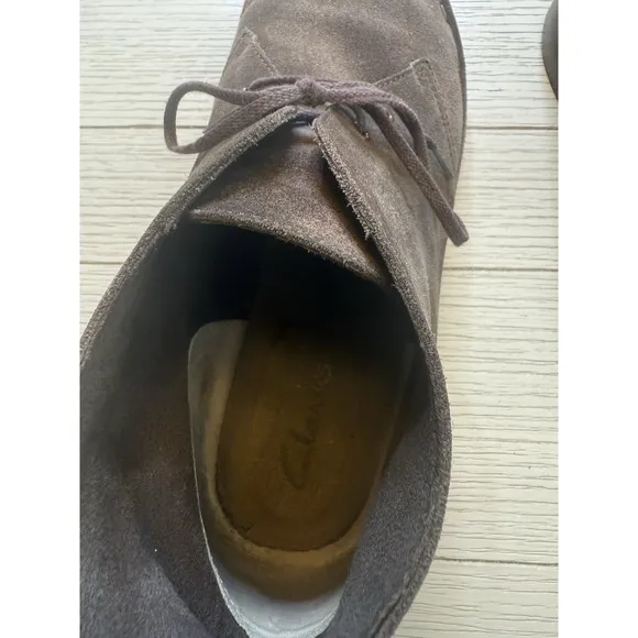 Clarks Originals Desert Chukka Ankle Boots Men 15M Shoes Brown Lace Up Leather