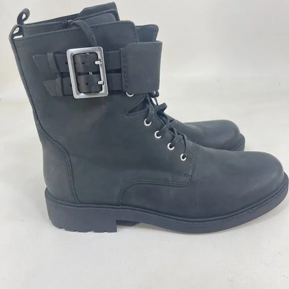 Clarks Orinoco 2 Ankle Boots Women's 9.5 M Black Size US Lace Up- Zipper Sides