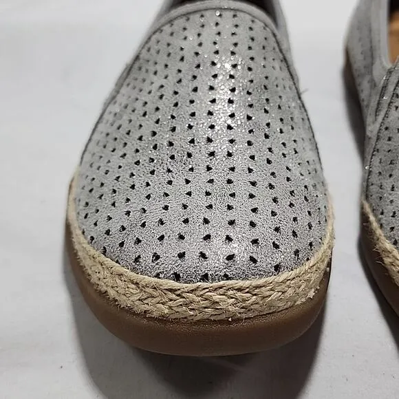 🐽CLARKS🐽 STYLE ELAINA RUBY PERFORATED ESPADRIL SLIP-ON LOAFERS LADIES 11 NWOB