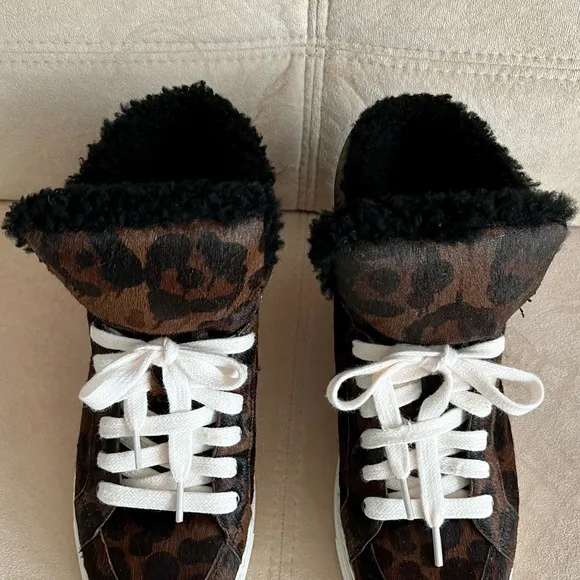 Coach Chic Leather High-top with Shearling Fleece Lining Platform Sneakers