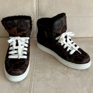 Coach Chic Leather High-top with Shearling Fleece Lining Platform Sneakers