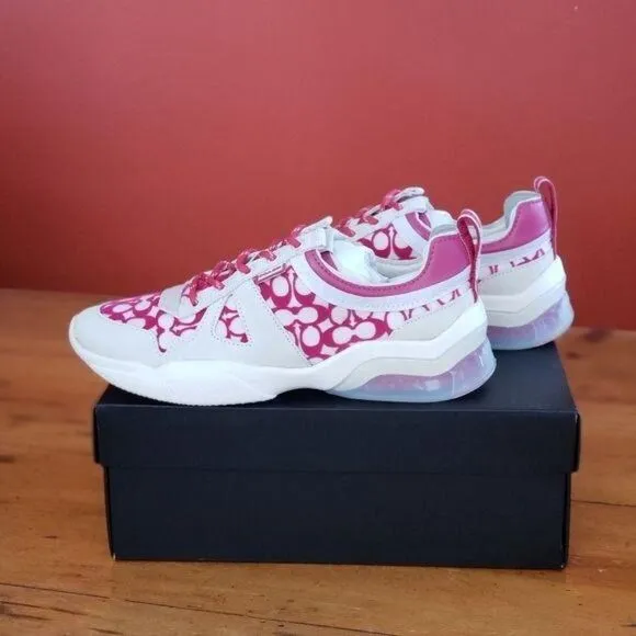 Coach Citysole Signature Mesh Running Sneakers Walking Outdoor Size 8.5B Pink