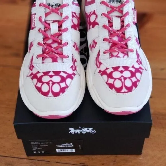 Coach Citysole Signature Mesh Running Sneakers Walking Outdoor Size 8.5B Pink