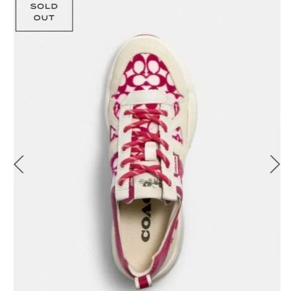 Coach Citysole Signature Mesh Running Sneakers Walking Outdoor Size 8.5B Pink