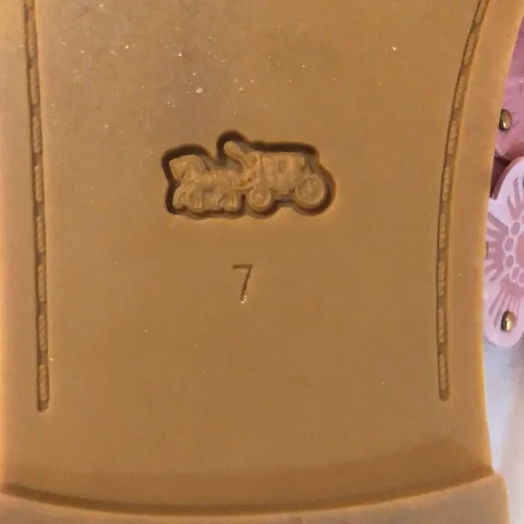 Coach Floral Leather Slides Sandals Size 7