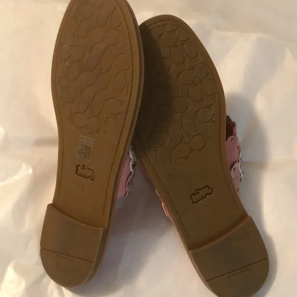 Coach Floral Leather Slides Sandals Size 7