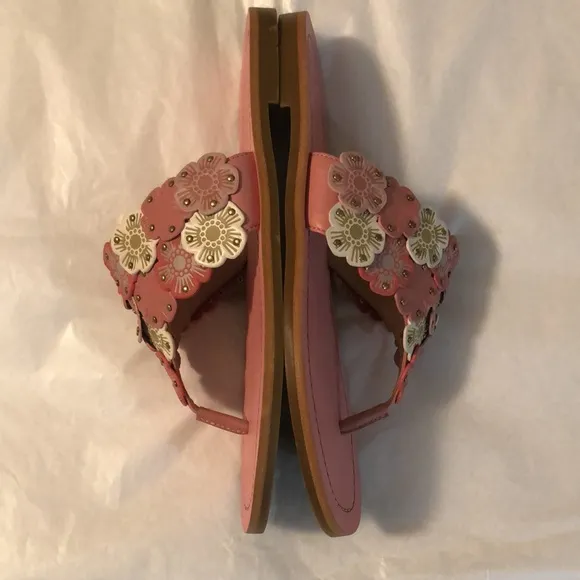 Coach Floral Leather Slides Sandals Size 7