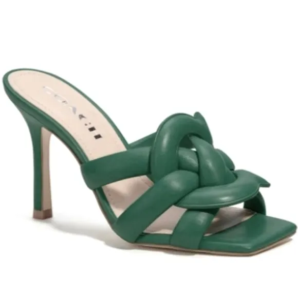 Coach Kellie Leather Slide Sandals Green 👡 NEW Size 6