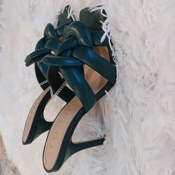 Coach Kellie Leather Slide Sandals Green 👡 NEW Size 6