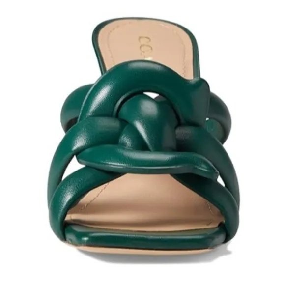 Coach Kellie Leather Slide Sandals Green 👡 NEW Size 6